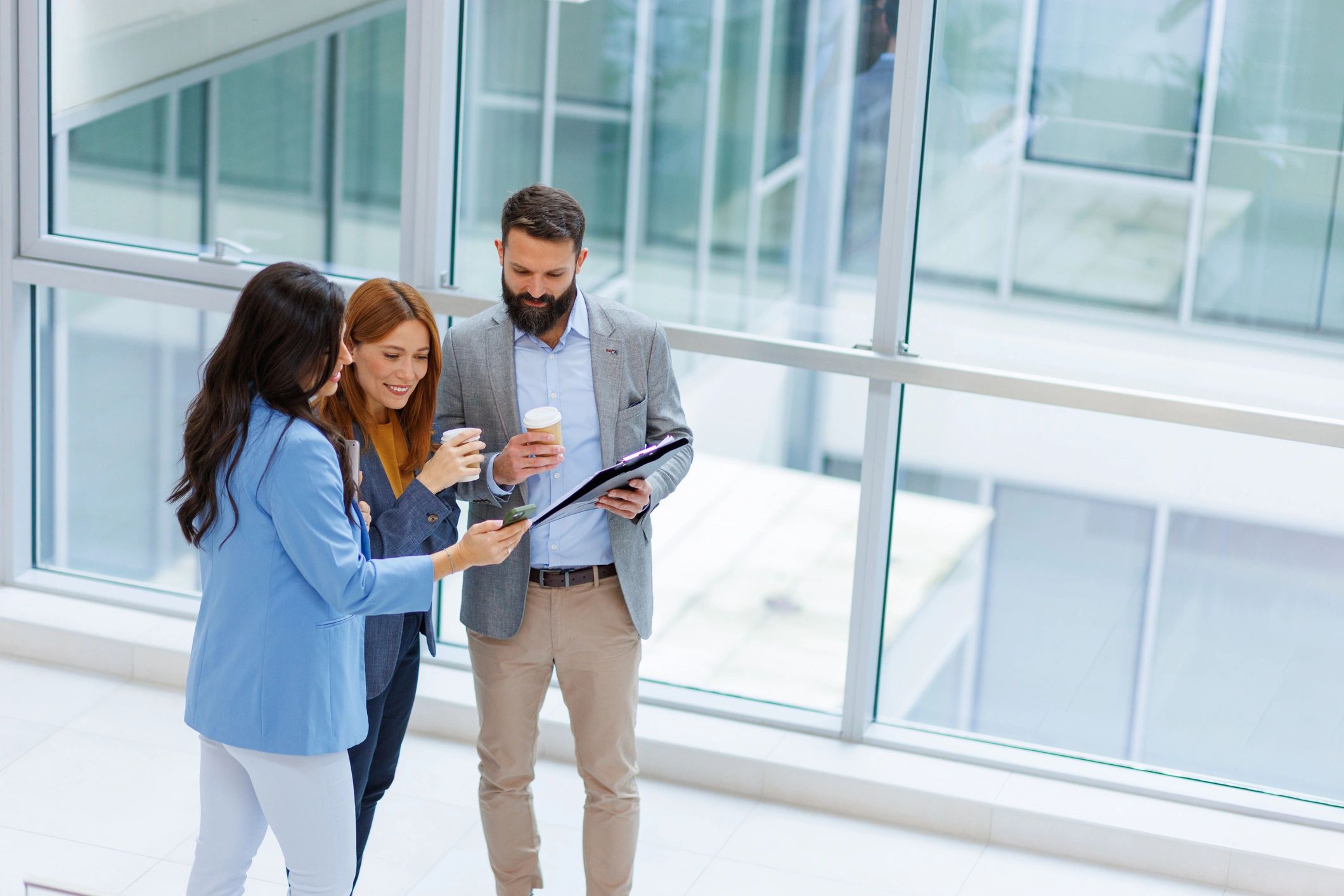 Business colleagues collaborating in a modern office