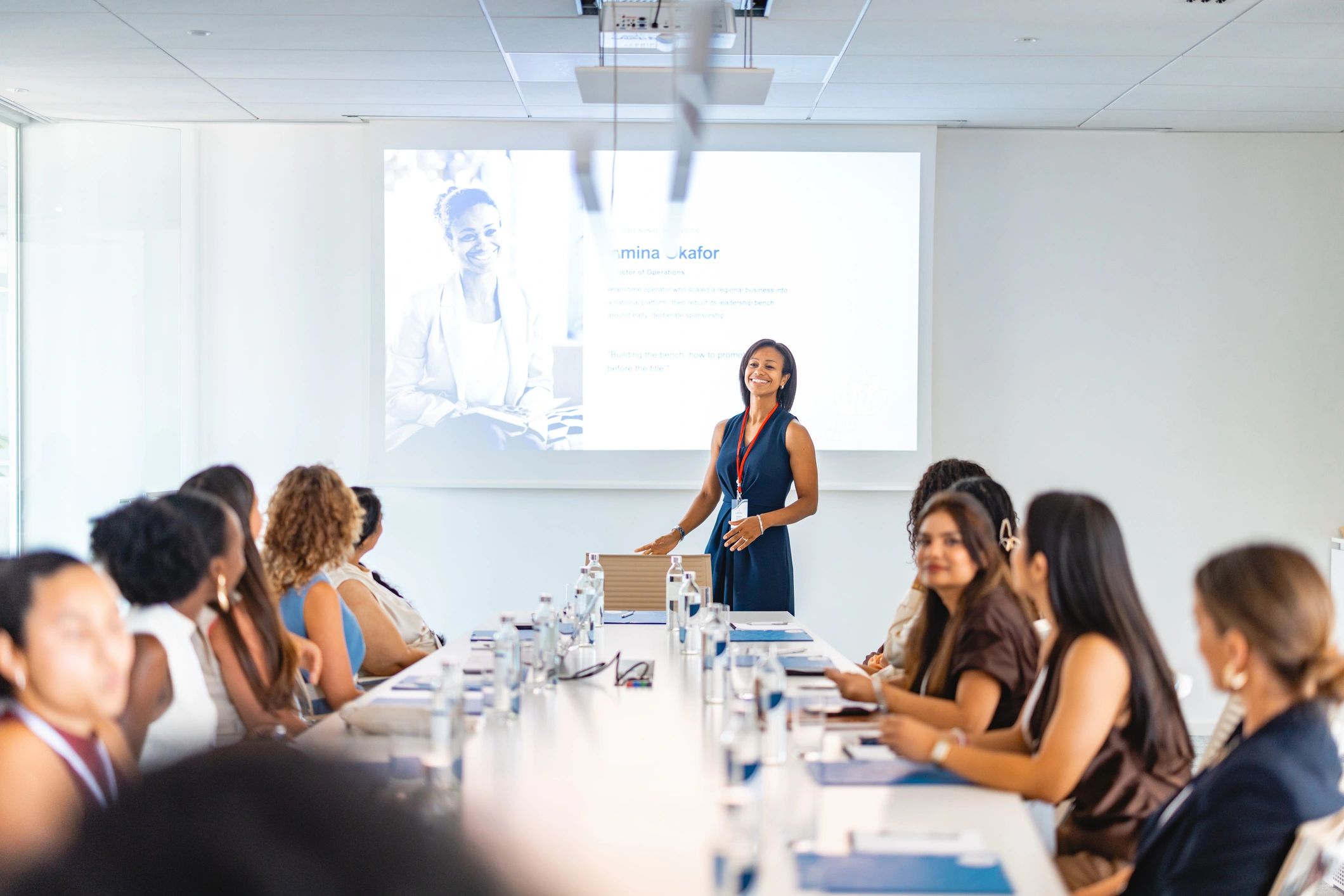 Professional meeting in a bright boardroom